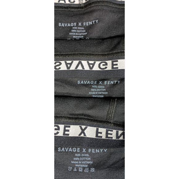 Savage X Fenty Boxer Briefs Size 4XL Black 3 Pair Classics Cotton - Picture 3 of 5